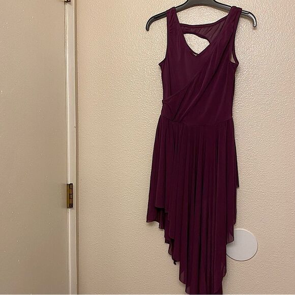 Weissman Balera dance costume purple Asymmetrical Mesh Tank Dress D9723 Adult SA - Picture 2 of 11